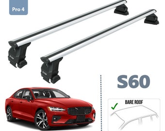 Volvo S60 Sedan Roof Rack Cross Bars Metal Bracket Normal Roof Alu Black 2019- Up