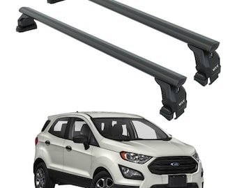 OMAC Dakdrager basisdrager compatibel met Ford Ecosport 2014-2023 aluminium 75 kg zwart 2-delig vaste punten voor fietsendrager, dakkoffers en skidragers verstelbaar OMAC Dakdrager basisdrager compatibel met Ford Ecosport 2014-2023 aluminium 75 kg zwart 2-delig vaste punten voor fietsendrager, dakkoffers en skidragers verstelbaar