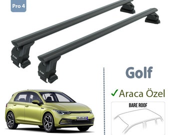 Volkswagen Golf 8 Roof Rack Cross Bars: Alu Black Metal Bracket (2020-Up)