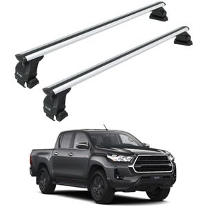 For Toyota Hilux Roof Rack Cross Bars Metal Bracket Normal Roof Alu Silver 2021-Up