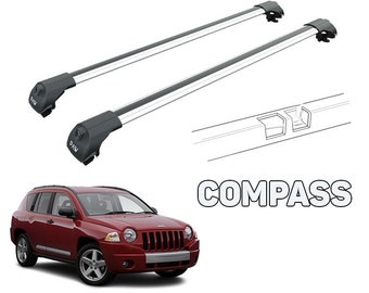 For Jeep Compass Roof Rack Cross Bars Flush Rail Silver 2006-2011