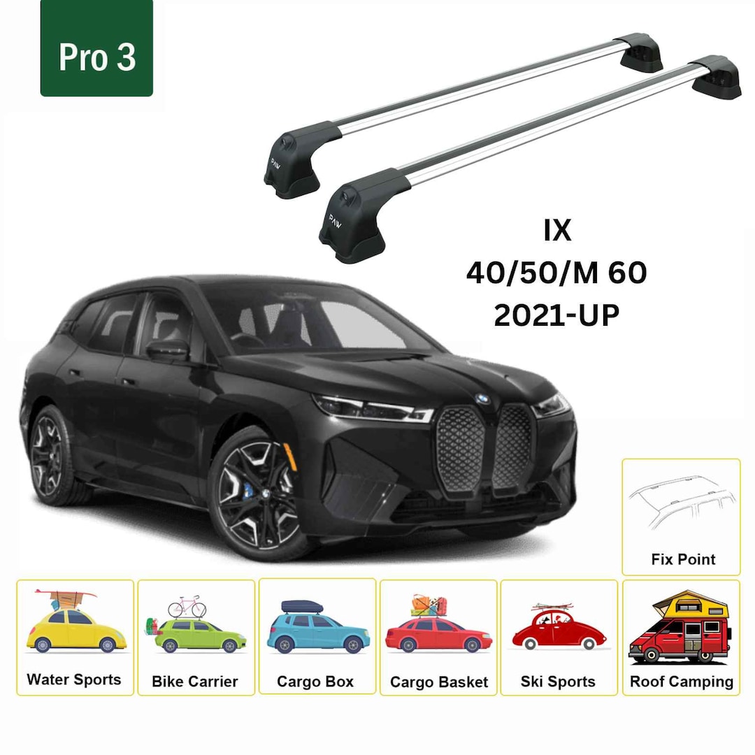 For Bmw IX Roof Rack Cross Bars Fix Point Alu Silver 2021-up - Etsy