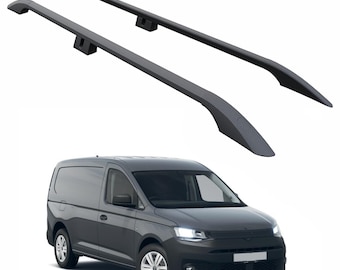 VW Caddy Roof Rack Cross Bars – Aluminum, Black/Grey, 2021+ Raised Rails