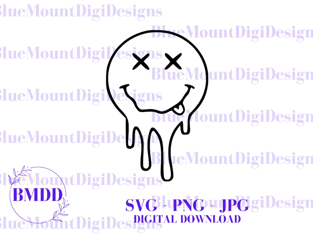 Drip Dead Face Emoji SVG JPG PNG Download Dead Face Emoji Etsy