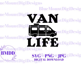 Van Life Cut File, SVG PNG JPG  Instant Download, Trailer svg, Traveling svg, Camping, Caravans, Van Life, Caravan svg, Vanlife,