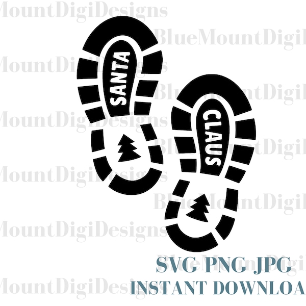 Santa Claus Foot Prints SVG, JPG, PNG, Santa Feet stencil, Santa Claus Footprints, Santas Foot, Christmas, Holidays, Christmas Eve svg