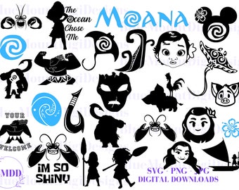 Bundle of SVGs, PNGs, JPGs, Digital Downloads, Moana svgs, Maui svgs, Moana, Island Princess, Hei Hei svg, Mohana svgs,