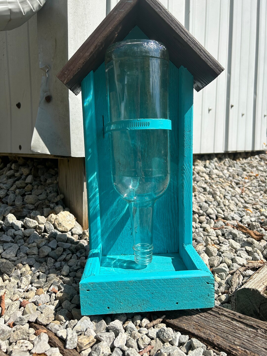 Upcycled Liquor Bottle Bird Feeder Etsy