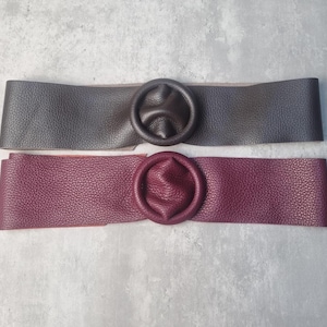 Genuine Leather Wide Waist Belt: Women's Dress Belt image 8