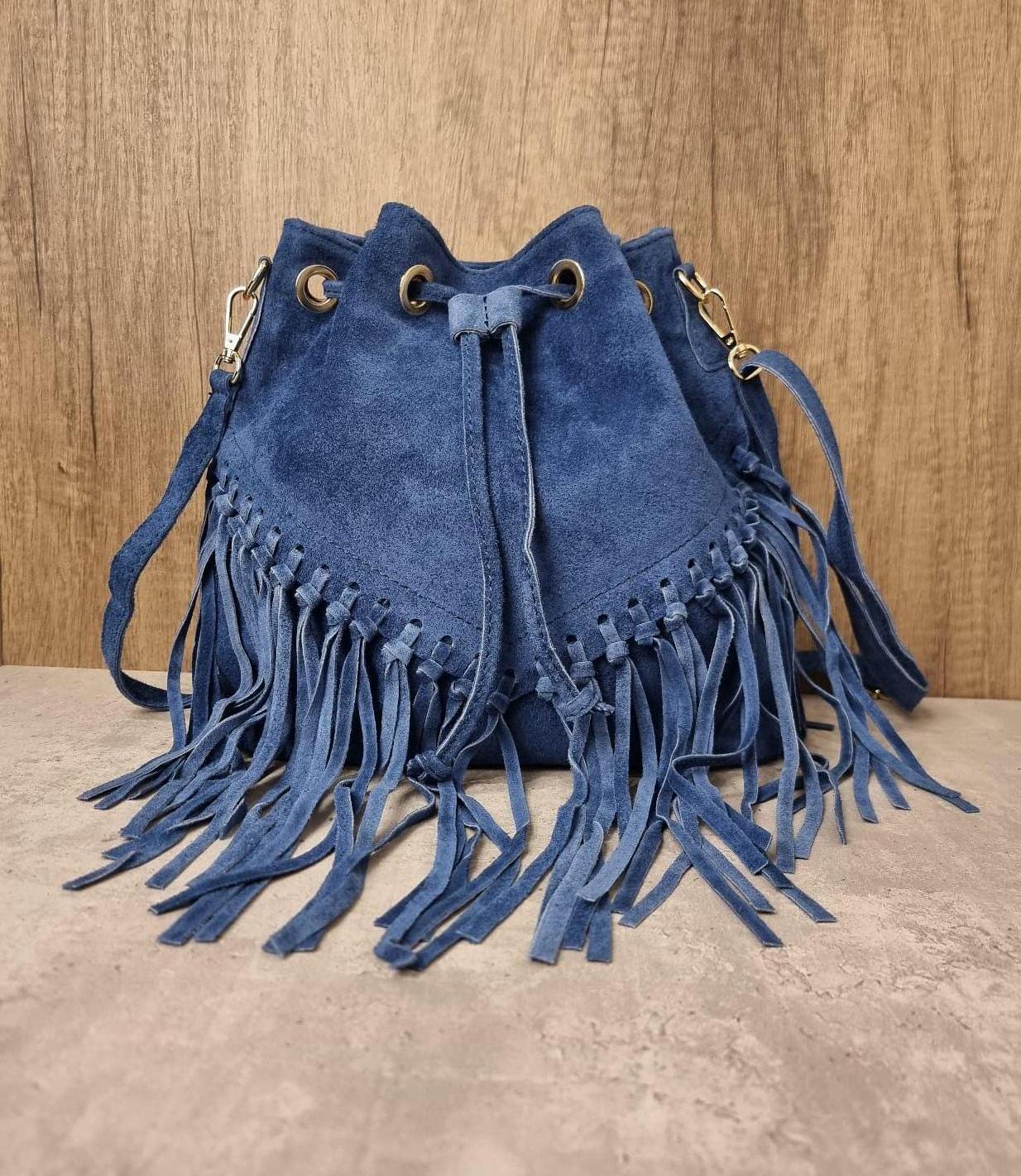 【EEUN】Fringe tape over denim Western Style Women's Denim with Fringe Button Up Mini Dress