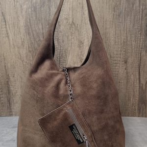 Echte Wildleder dunkel taupe Einkaufstasche dunkelgrau Slouch Brown Hobo Handtasche grüne Wildledertasche Schultertasche braune Wildledertaschen