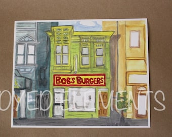 Impresión de acuarela de Bob's Burgers