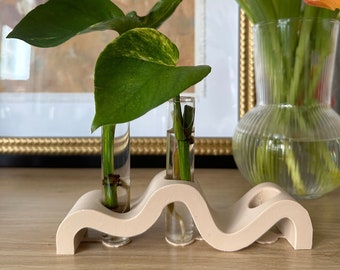 Wavy Plant Propagation Stand | Modern Home Decor | 3D Printed Eco-Friendly Planter