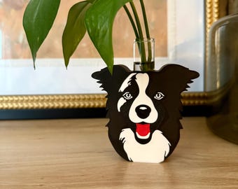 Support de multiplication de plantes pour border collie | Vase race de chien