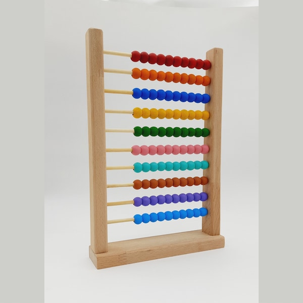 Wooden educational toy abacus, natural number counting abacus