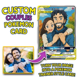 Benutzerdefinierte Paare Pokemon Trainer Pokemon Karte Geburtstagsstrumpf Weihnachtsgeschenk für Sie Ihn Mann Frau Paar Familienkarte Geschenk
