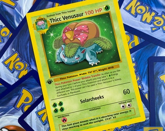 Thicc Venusaur Card | Hilarious Gift for Funny Unique Gift for Birthday Christmas Him Her Secret Santa Stocking Filler