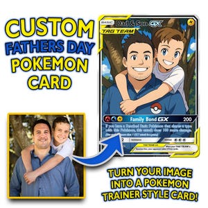 Aangepaste Vaderdag Pokemon Trainer Pokemon-kaart Verjaardagssok Kerstcadeau voor vader Broer Kaart Cadeau