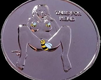 Heads or Tails Coin Good Luck Challenge Coin Silver