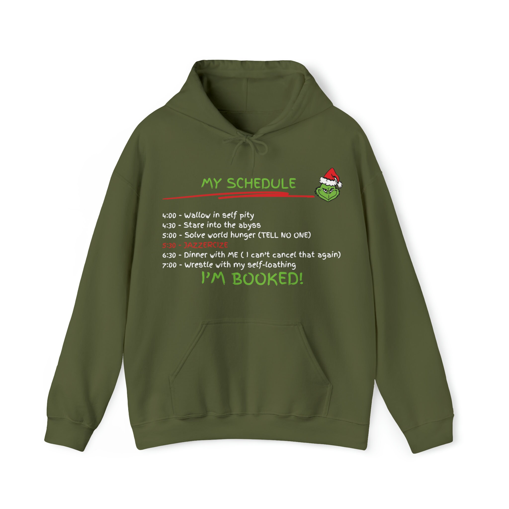Grinch schedule sweatshirt hotsell
