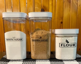 Pantry Label Decals, Spice Decals, Baking Ingredient Decals, Canister Labels