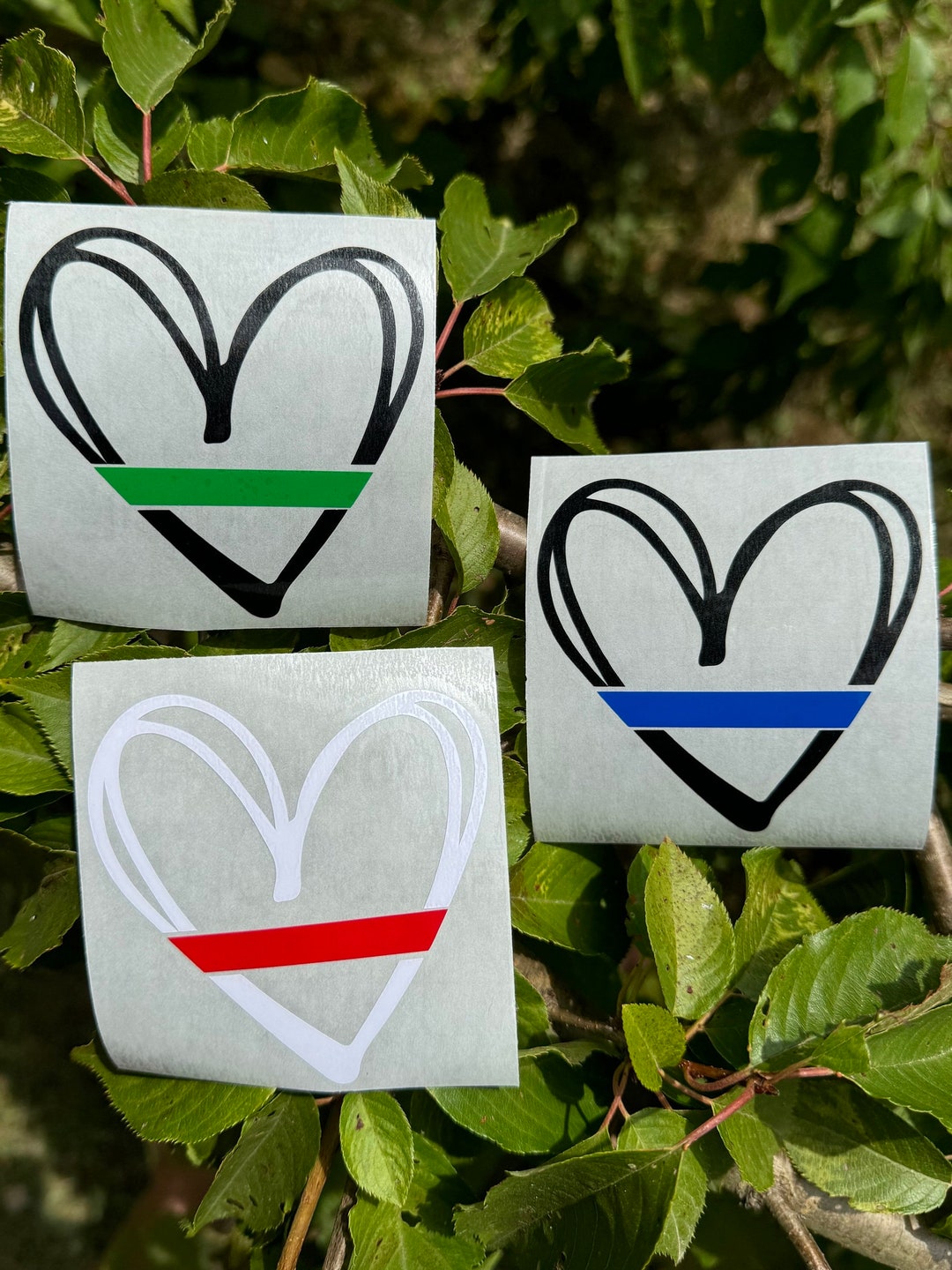 Thin Line Heart Decal, Service Branch Support Decal, Thin Blue Line ...