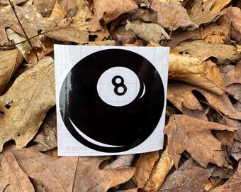 Naklejka Lucky 8 Ball, Naklejka 8 Ball, Naklejka bilardowa, Prezent dla gracza w bilard, Naklejka Magic 8 Ball, Naklejka na bilard
