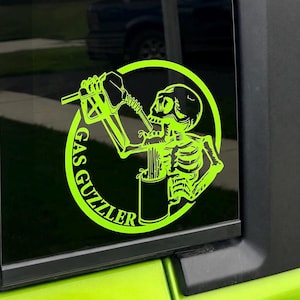 Gas Guzzler Decal, Funny Truck Decal, Truck Sticker, Jeep Decal, Gas Hog Decal, SUV Window Sticker, Off Road Gift