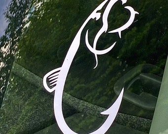 Aufkleber Angelhaken, Fischhaken Aufkleber, Fischer Aufkleber, Bass Aufkleber, Wels Aufkleber, Forelle Aufkleber, Angeln Aufkleber