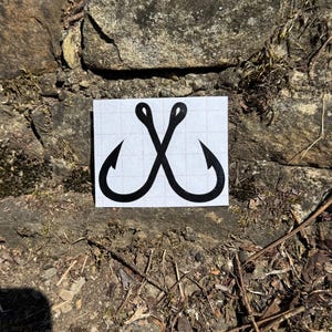 Fisherman Decal, Fishing Decal, Fish Hook Decal, Fishing Hooks Decal