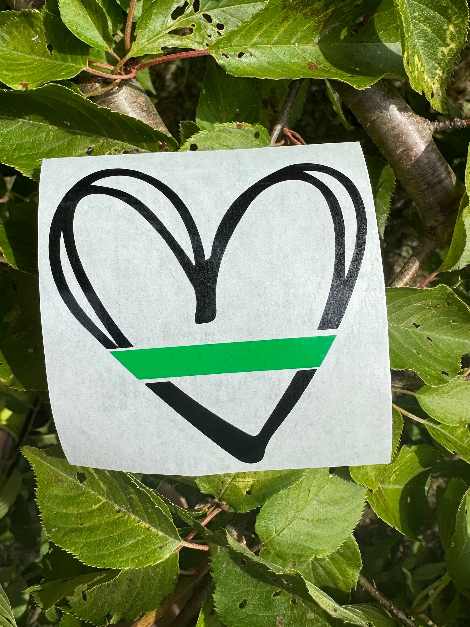 Thin Line Heart Decal, Service Branch Support Decal, Thin Blue Line ...