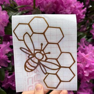 Bee and Honeycomb Decal, Bee Decal, Beekeeper Decal