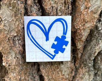 Pegatina de pieza de rompecabezas para concienciar sobre el autismo, pegatina de concienciación sobre el autismo, pegatina de pieza de rompecabezas, pegatina de apoyo al autismo, pegatina de corazón de pieza de rompecabezas