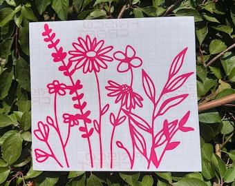 Floral Wildflower Decal, Flower Decal, Flowers Decal, Wildflower Decal
