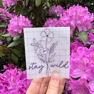 Stay Wild Decal, Wildflower Decal, Floral Decal, Flower Decal, Wildflower Car Decal