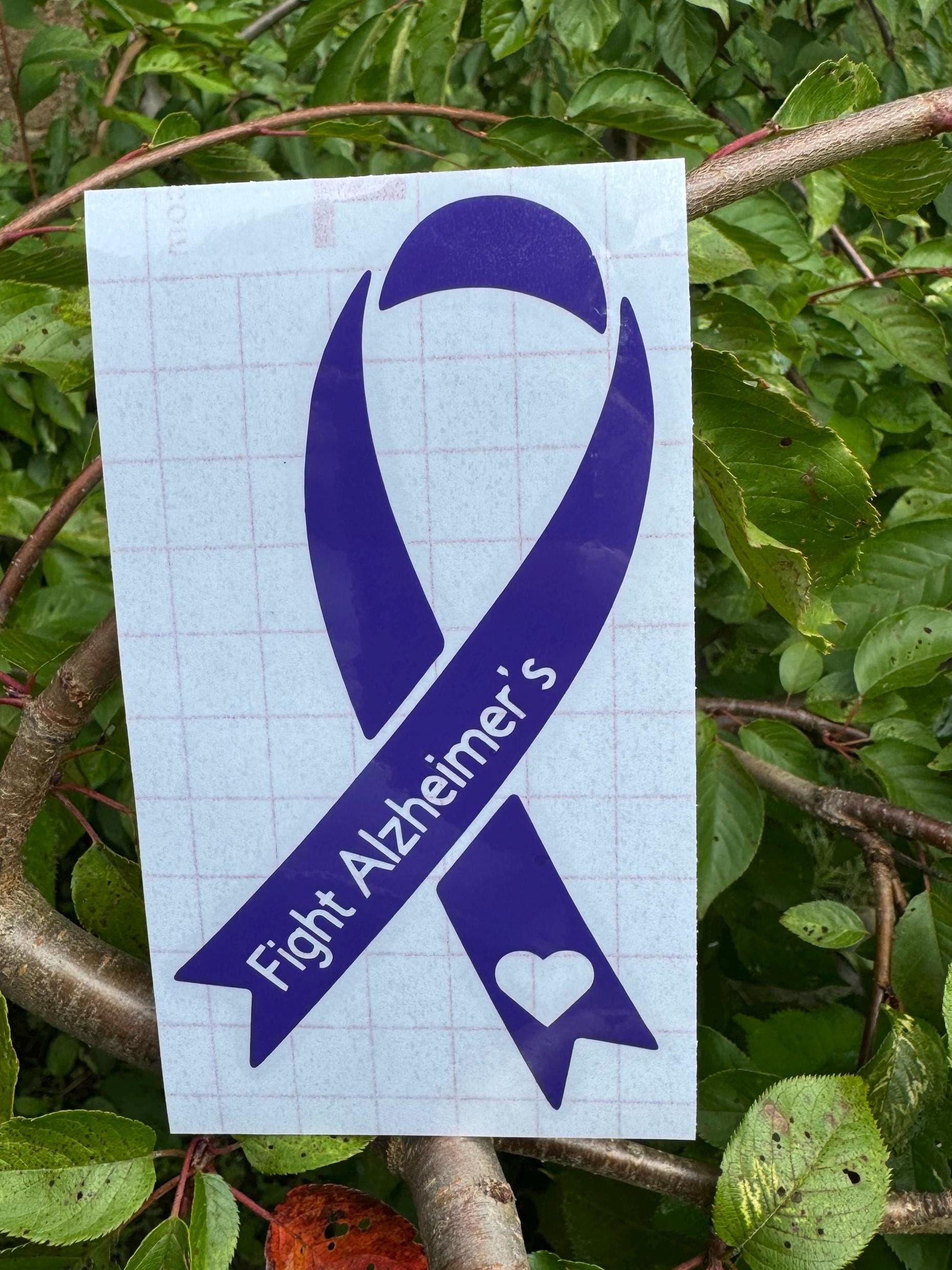Alzheimer’s Awareness Ribbon Decal, Alzheimer's Awareness Decal, ALZ ...
