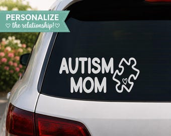 Personalisierter Aufkleber für Eltern mit Autismus, Aufkleber für die Familie mit Autismus, Aufkleber zur Sensibilisierung für Autismus, Puzzleteil-Aufkleber, Aufkleber zur Unterstützung von Menschen mit Autismus, Individuelles Geschenk für Menschen mit Autismus