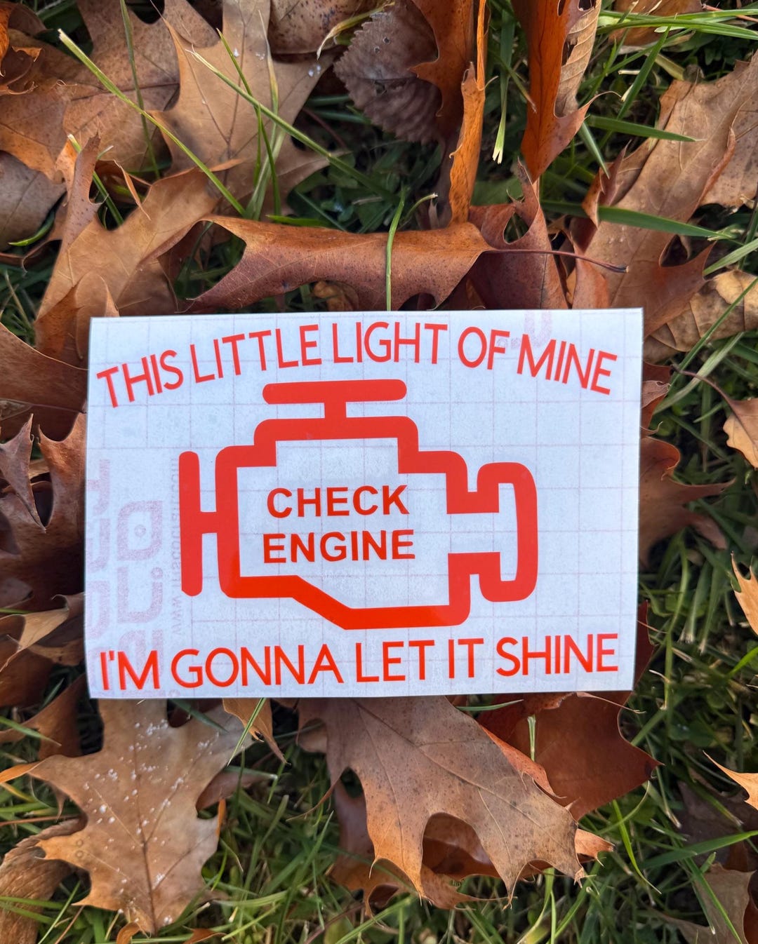 Check Engine Decal, This Little Light of Mine Decal, Engine Light Decal ...