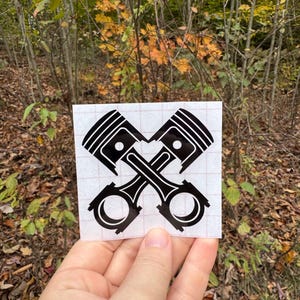 Crossed Piston Decal, Piston Decal, Pistons Decal, Motor Decal