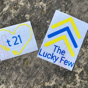 T21 Permanent Decal, Down Syndrome Decal, The Lucky Few Decal, Trisomy 21 Decal