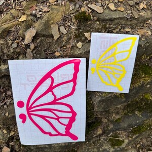 Suicide Awareness Decal, Semicolon Butterfly Decal, Semicolon Decal