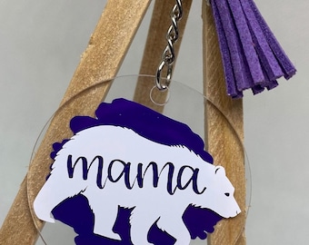 Mama Bear Keychain, Mama Keychain, Mom Keychain