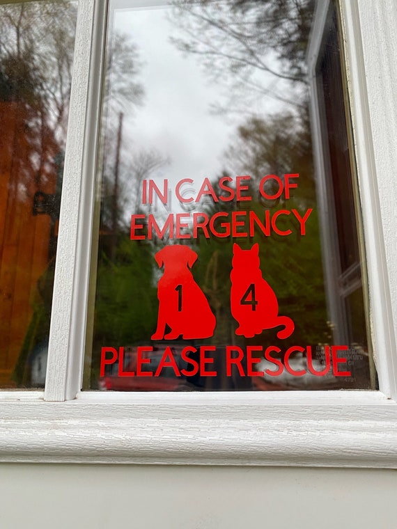 Pet Rescue Decal, In Case of Emergency Pet Decal, ICE Decal, In Case Of Emergency Decal, Save our Pets Decal