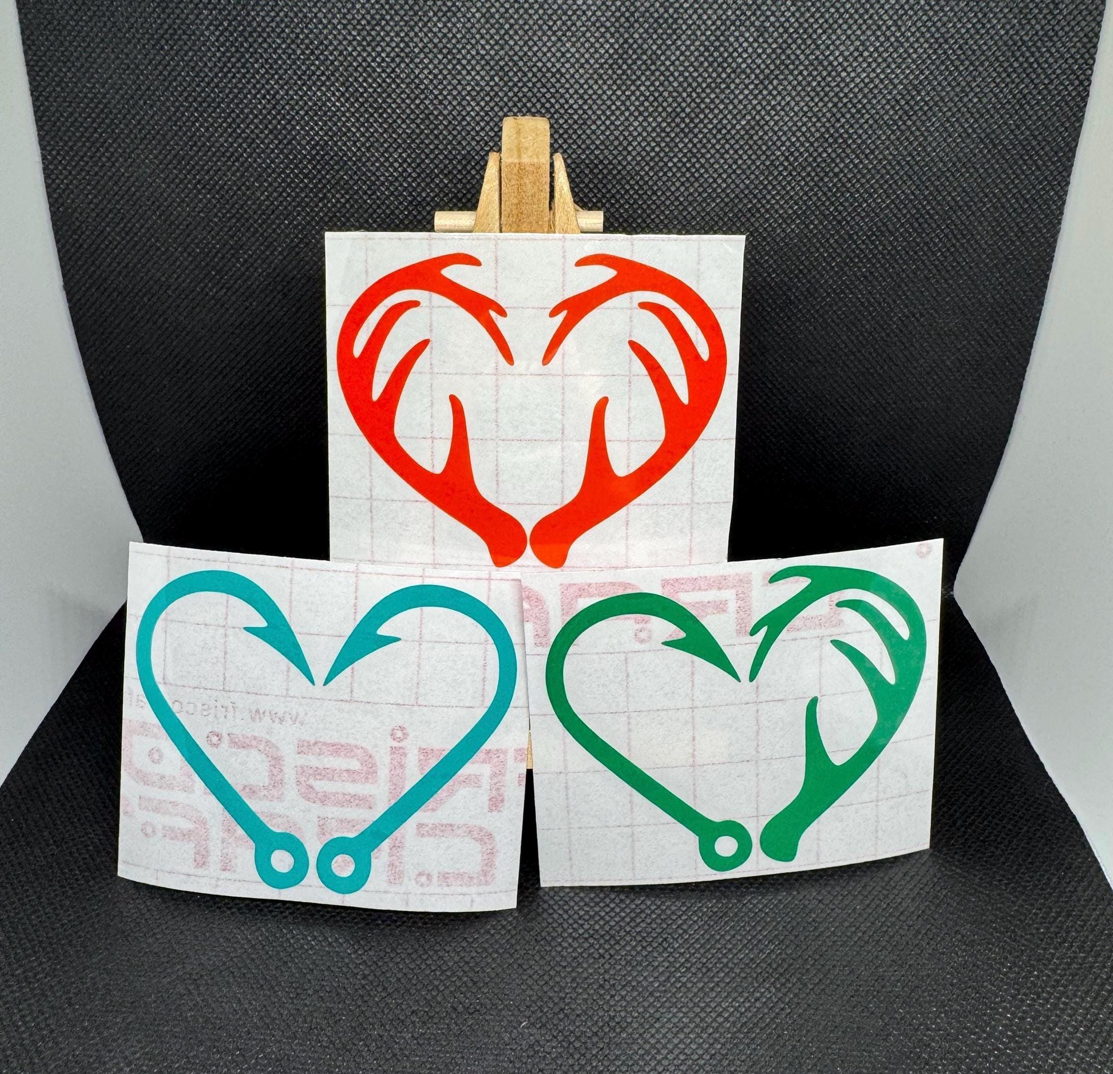 Antler Heart Decal, Fishing Hook Heart Decal, Antler and Hook Heart Decal,  Hunting Decal, Fishing Decal - Etsy, image size:2246x2169