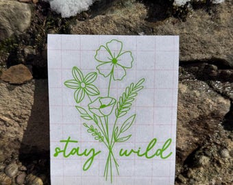 Stay Wild Wildflower Decal, Floral Decal, Wildflower Decal