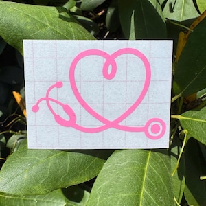 Stethoscope Heart Decal, Nurse Decal, Stethoscope Decal, Doctor Decal, Nurse Appreciation Decal