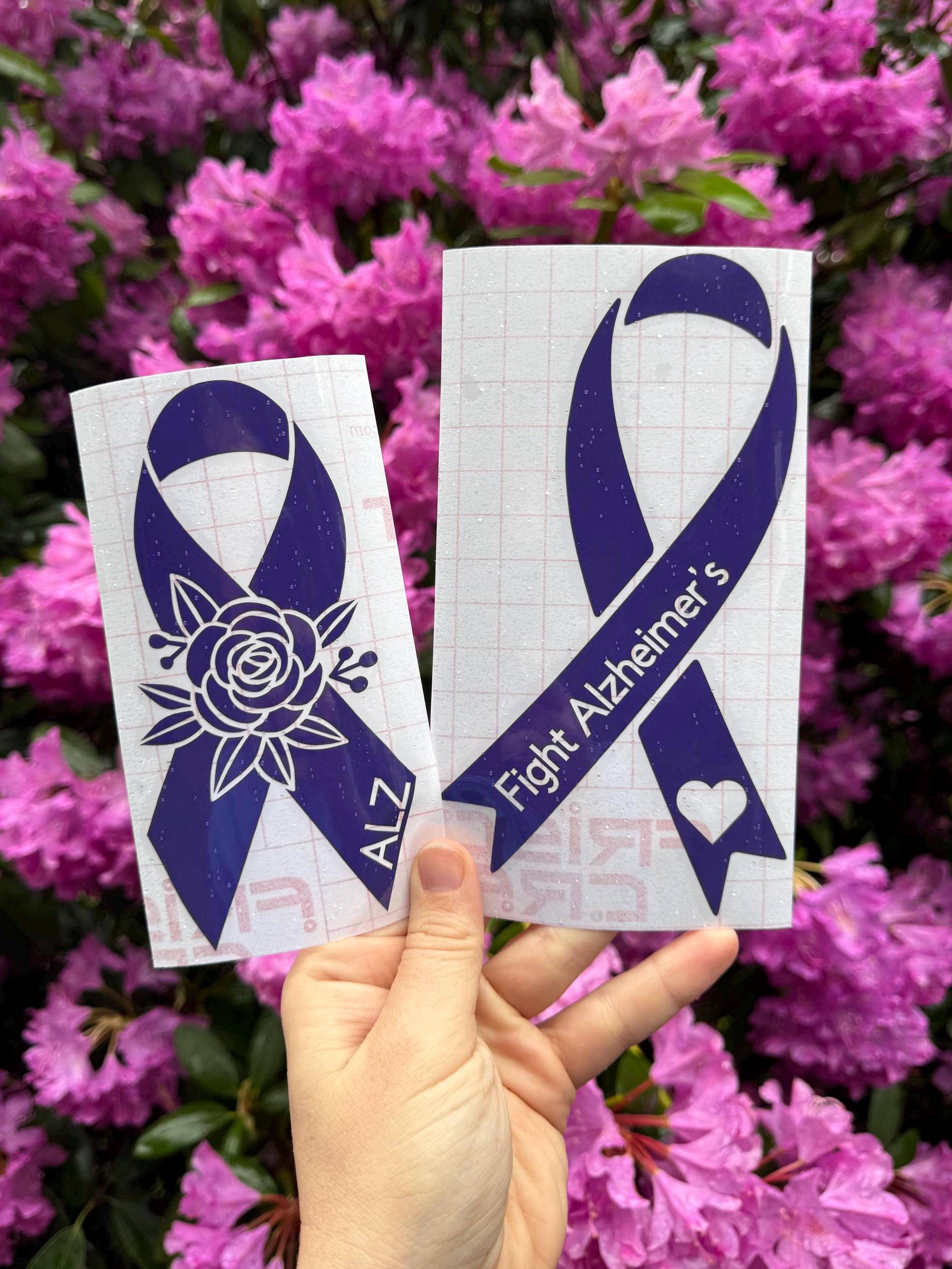 Alzheimer’s Awareness Ribbon Decal, Alzheimer's Awareness Decal, ALZ ...
