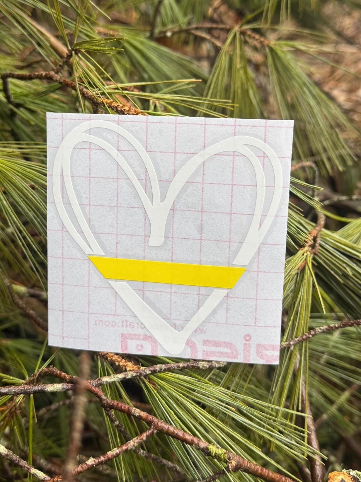 Thin Line Heart Decal, Service Branch Support Decal, Thin Blue Line ...