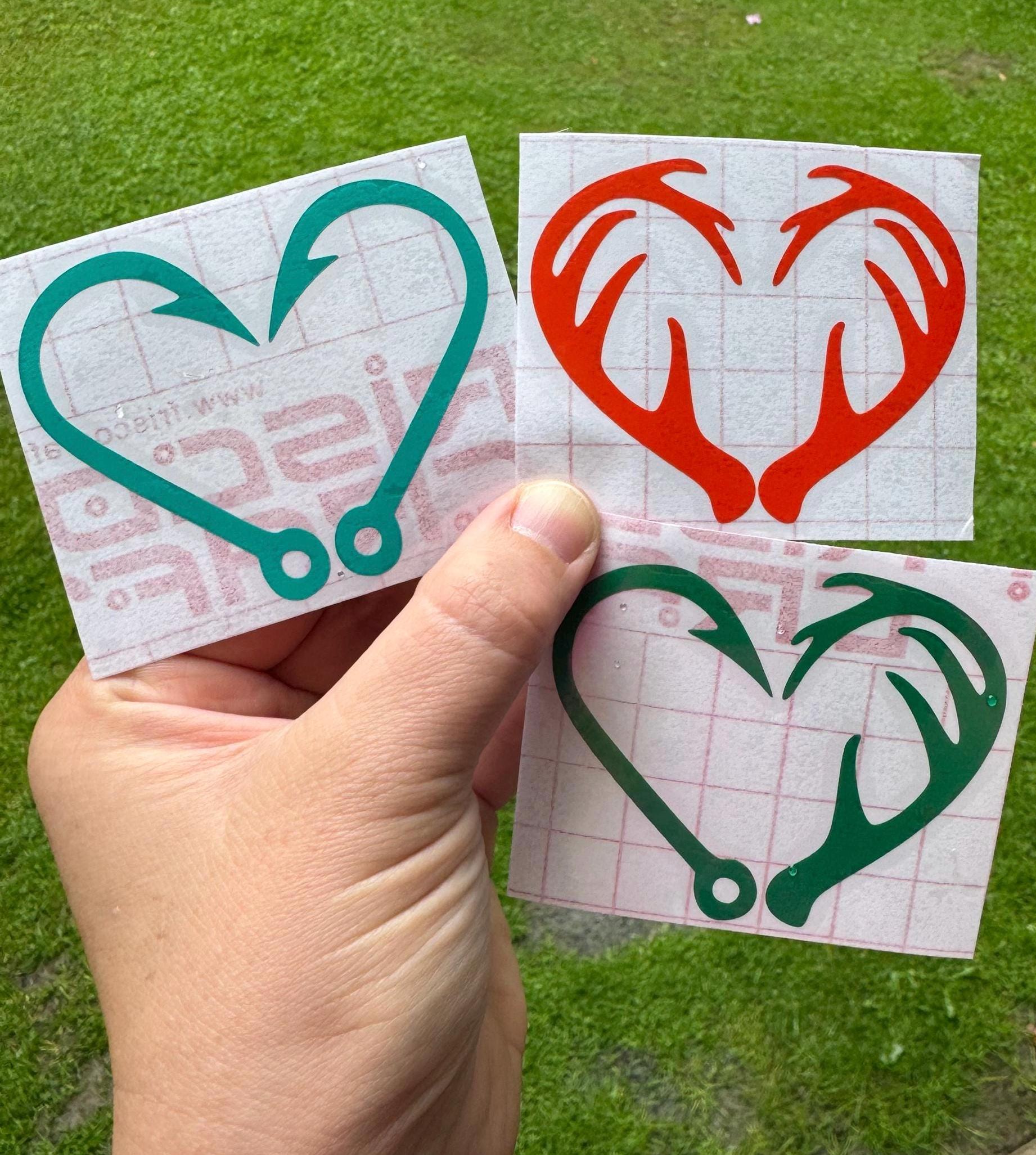 Antler Heart Decal, Fishing Hook Heart Decal, Antler and Hook Heart Decal,  Hunting Decal, Fishing Decal - Etsy, image size:1842x2053