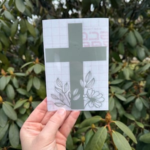 Floral Cross Decal, Cross Decal, Floral Cross